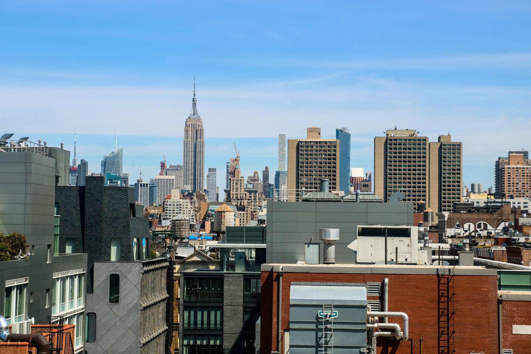 The Roof Terrace, with a long view of the Manhattan skyline.